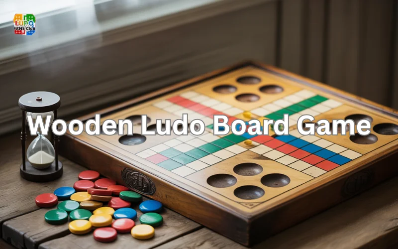 wooden ludo board game